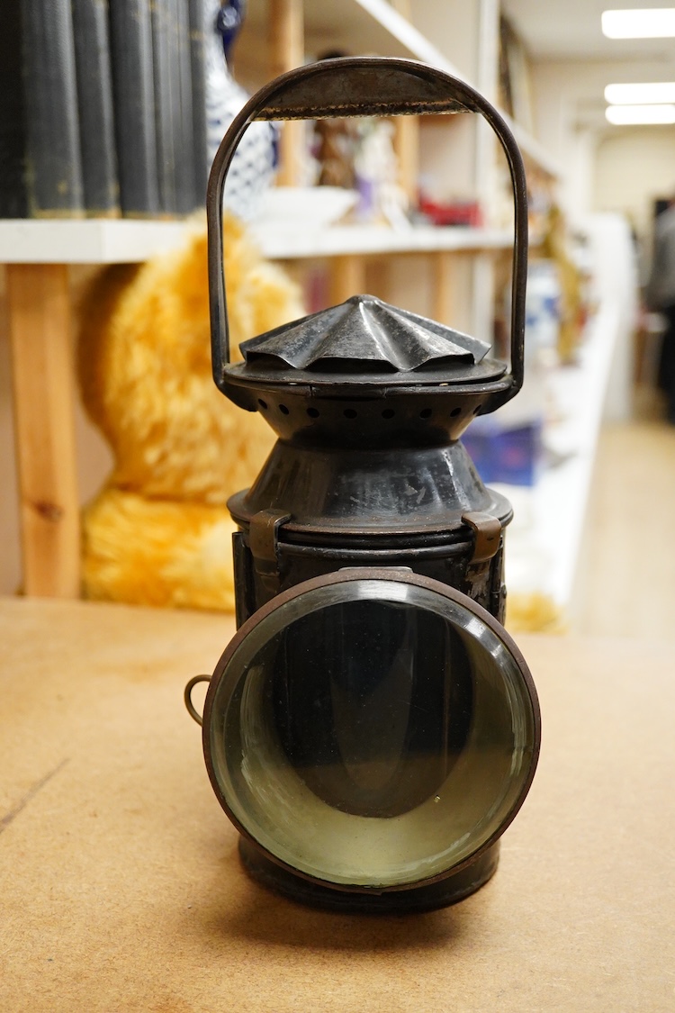An early 20th century Railway lamp, 31cm high